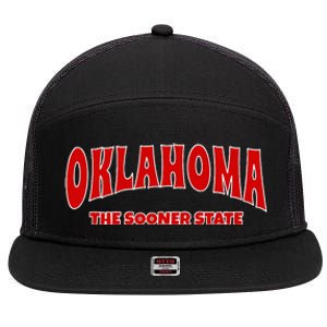 Oklahoma Throwback Design Print Classic 7 Panel Mesh Trucker Snapback Hat