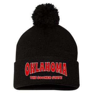 Oklahoma Throwback Design Print Classic Pom Pom 12in Knit Beanie