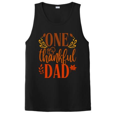 One Thankful Dad Thanksgiving Day Family Matching Thankful Funny Gift PosiCharge Competitor Tank