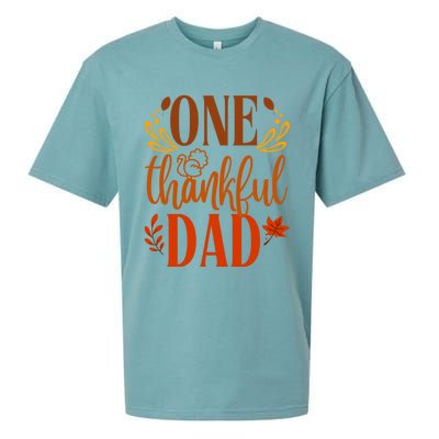 One Thankful Dad Thanksgiving Day Family Matching Thankful Funny Gift Sueded Cloud Jersey T-Shirt