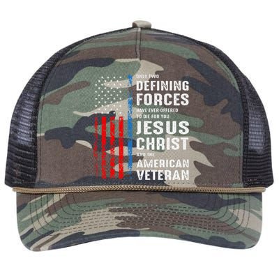 Only Two Defining Forces Have Ever Offered to Die for You Retro Rope Trucker Hat Cap