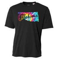 Oklahoma Tie Dye State Map Pride Hippie Vintage Retro Cooling Performance Crew T-Shirt