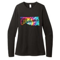 Oklahoma Tie Dye State Map Pride Hippie Vintage Retro Womens CVC Long Sleeve Shirt