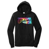 Oklahoma Tie Dye State Map Pride Hippie Vintage Retro Women's Pullover Hoodie