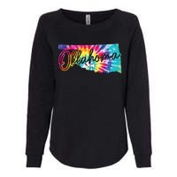 Oklahoma Tie Dye State Map Pride Hippie Vintage Retro Womens California Wash Sweatshirt