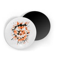 Orange Tie Dye Jack O Lantern Face Hippie Halloween Magnet