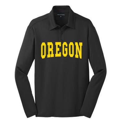 Oregon Throwback Design Classic Silk Touch Performance Long Sleeve Polo