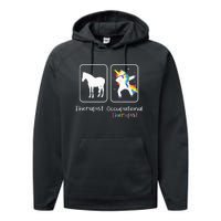 Occupational Therapist Dabbing Unicorn Healthcare Worker Performance Fleece Hoodie