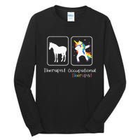 Occupational Therapist Dabbing Unicorn Healthcare Worker Tall Long Sleeve T-Shirt