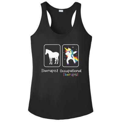 Occupational Therapist Dabbing Unicorn Healthcare Worker Ladies PosiCharge Competitor Racerback Tank