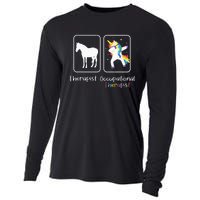 Occupational Therapist Dabbing Unicorn Healthcare Worker Cooling Performance Long Sleeve Crew