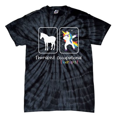 Occupational Therapist Dabbing Unicorn Healthcare Worker Tie-Dye T-Shirt