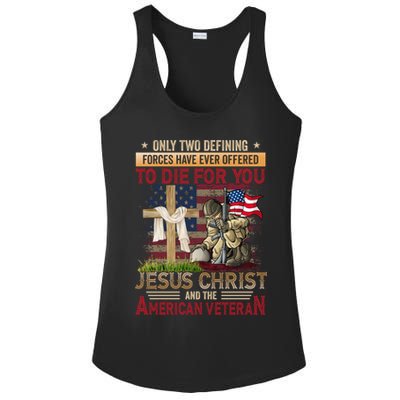 Only Two Defining Forces Have Ever Offered To Die For You Ladies PosiCharge Competitor Racerback Tank