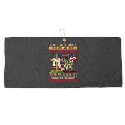 Only Two Defining Forces Have Ever Offered To Die For You Large Microfiber Waffle Golf Towel