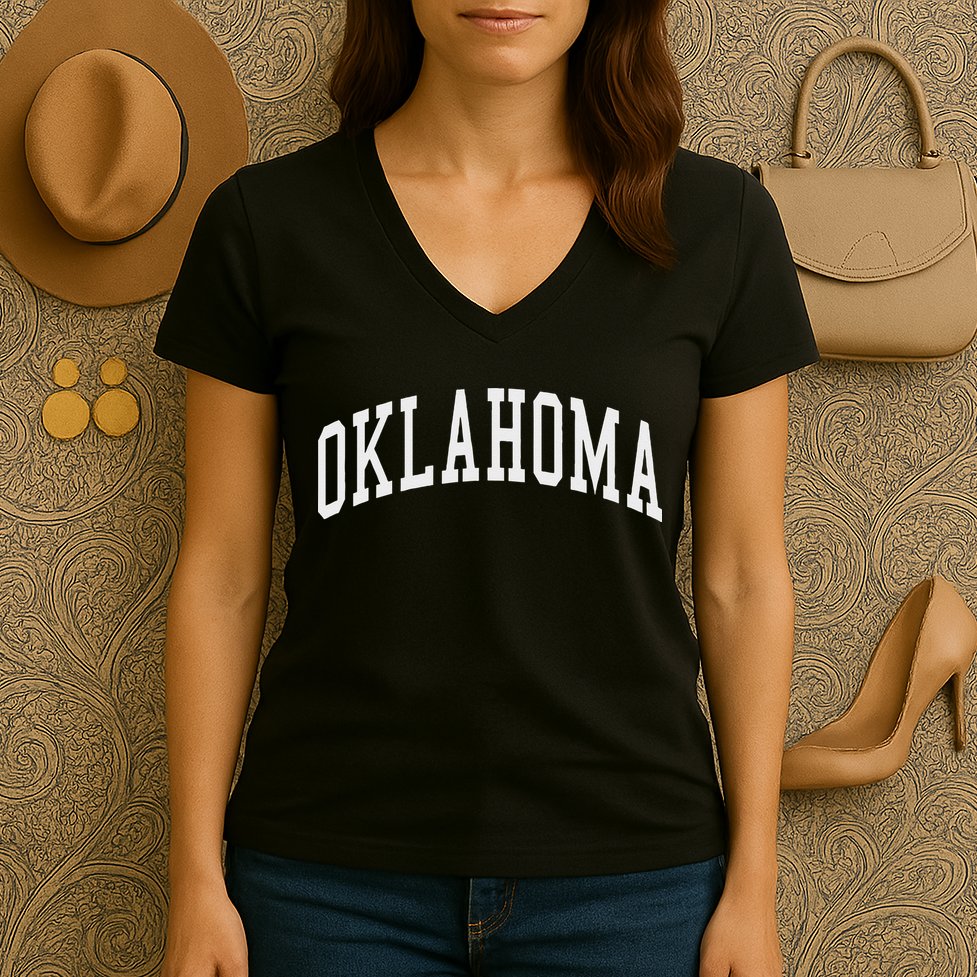 Oklahoma Throwback Design Classic Women's V-Neck T-Shirt