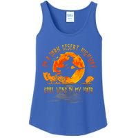 On The Dark Desert Highway Witch Riding Broom Night Hippies Cute Gift Ladies Essential Tank