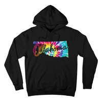 Oklahoma Tie Dye State Map Pride Hippie Vintage Retro Hoodie