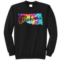 Oklahoma Tie Dye State Map Pride Hippie Vintage Retro Sweatshirt