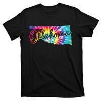 Oklahoma Tie Dye State Map Pride Hippie Vintage Retro T-Shirt