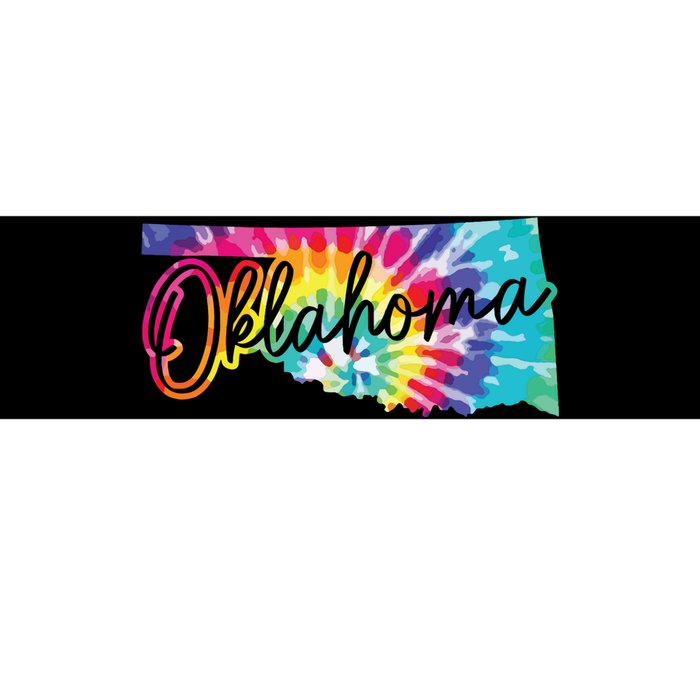 Oklahoma Tie Dye State Map Pride Hippie Vintage Retro Bumper Sticker