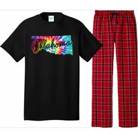 Oklahoma Tie Dye State Map Pride Hippie Vintage Retro Pajama Set