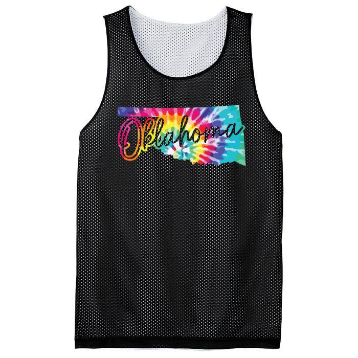 Oklahoma Tie Dye State Map Pride Hippie Vintage Retro Mesh Reversible Basketball Jersey Tank