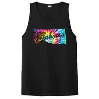 Oklahoma Tie Dye State Map Pride Hippie Vintage Retro PosiCharge Competitor Tank