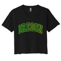 Oregon Throwback Design Classic Women's Crop Top Tee