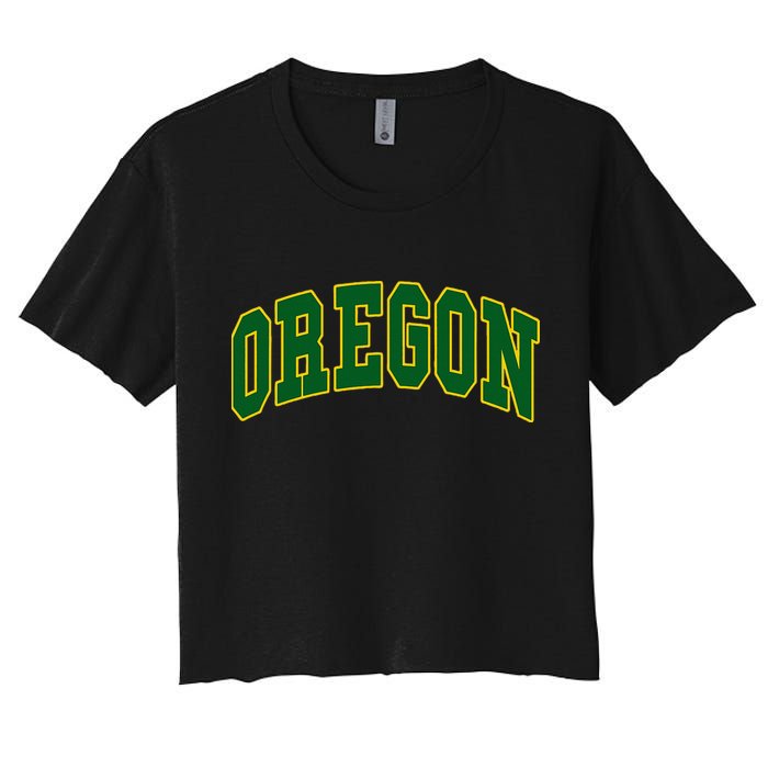 Oregon Throwback Design Classic Women's Crop Top Tee