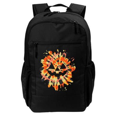 Orange Tie Dye Pumpkin Face Jack O Lantern Halloween Hippie Daily Commute Backpack