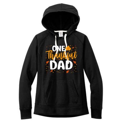 One Thankful Dad Matching Family Fall Thanksgiving Costume Women's Fleece Hoodie