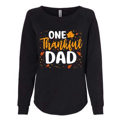 One Thankful Dad Matching Family Fall Thanksgiving Costume Womens California Wash Sweatshirt