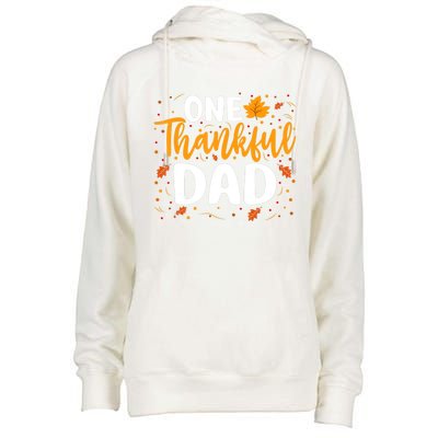 One Thankful Dad Matching Family Fall Thanksgiving Costume Womens Funnel Neck Pullover Hood