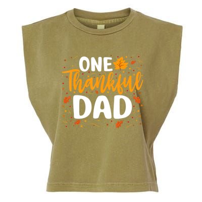 One Thankful Dad Matching Family Fall Thanksgiving Costume Garment-Dyed Women's Muscle Tee