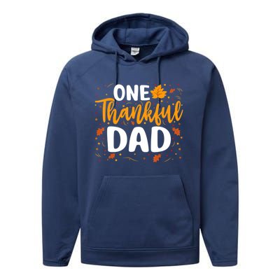 One Thankful Dad Matching Family Fall Thanksgiving Costume Performance Fleece Hoodie