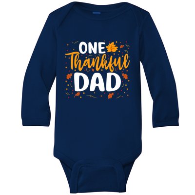 One Thankful Dad Matching Family Fall Thanksgiving Costume Baby Long Sleeve Bodysuit