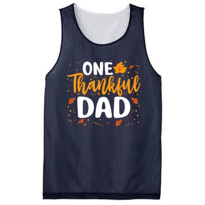 One Thankful Dad Matching Family Fall Thanksgiving Costume Mesh Reversible Basketball Jersey Tank