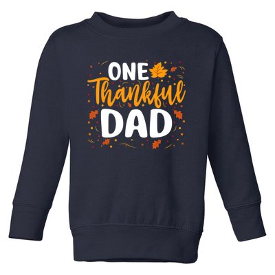 One Thankful Dad Matching Family Fall Thanksgiving Costume Toddler Sweatshirt