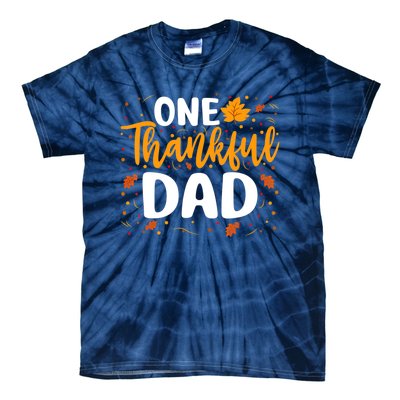 One Thankful Dad Matching Family Fall Thanksgiving Costume Tie-Dye T-Shirt