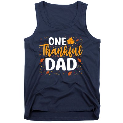 One Thankful Dad Matching Family Fall Thanksgiving Costume Tank Top