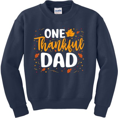 One Thankful Dad Matching Family Fall Thanksgiving Costume Kids Sweatshirt