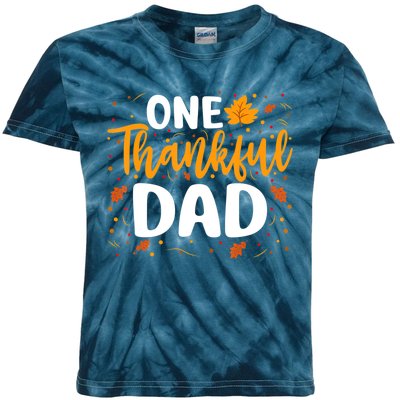 One Thankful Dad Matching Family Fall Thanksgiving Costume Kids Tie-Dye T-Shirt