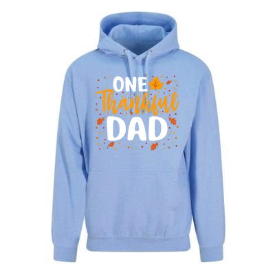 One Thankful Dad Matching Family Fall Thanksgiving Costume Unisex Surf Hoodie