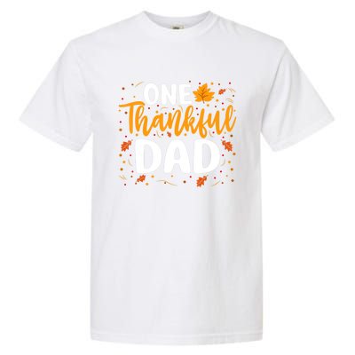 One Thankful Dad Matching Family Fall Thanksgiving Costume Garment-Dyed Heavyweight T-Shirt