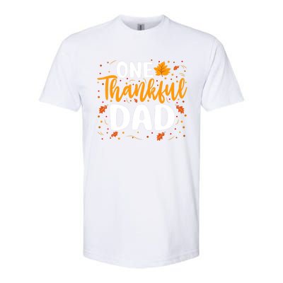 One Thankful Dad Matching Family Fall Thanksgiving Costume Softstyle CVC T-Shirt