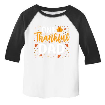 One Thankful Dad Matching Family Fall Thanksgiving Costume Toddler Fine Jersey T-Shirt