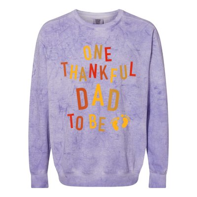 One Thankful Dad To Be Thanksgiving Pregnancy Announcement Colorblast Crewneck Sweatshirt