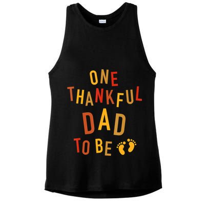 One Thankful Dad To Be Thanksgiving Pregnancy Announcement Ladies PosiCharge Tri-Blend Wicking Tank