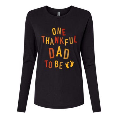 One Thankful Dad To Be Thanksgiving Pregnancy Announcement Womens Cotton Relaxed Long Sleeve T-Shirt