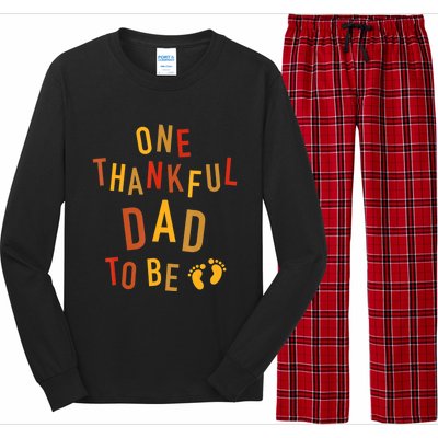 One Thankful Dad To Be Thanksgiving Pregnancy Announcement Long Sleeve Pajama Set